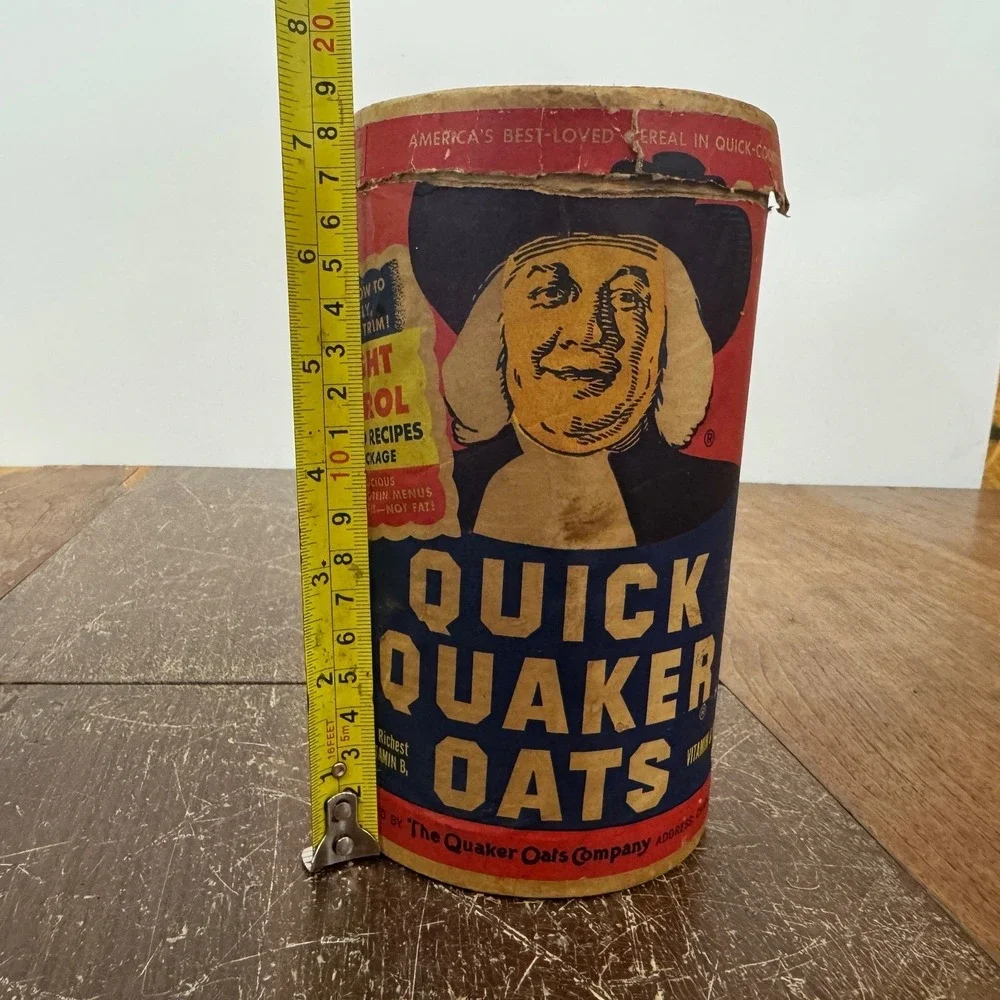 Vintage Quick Quaker Oats Canister Container Collectible Advertising‎ Display